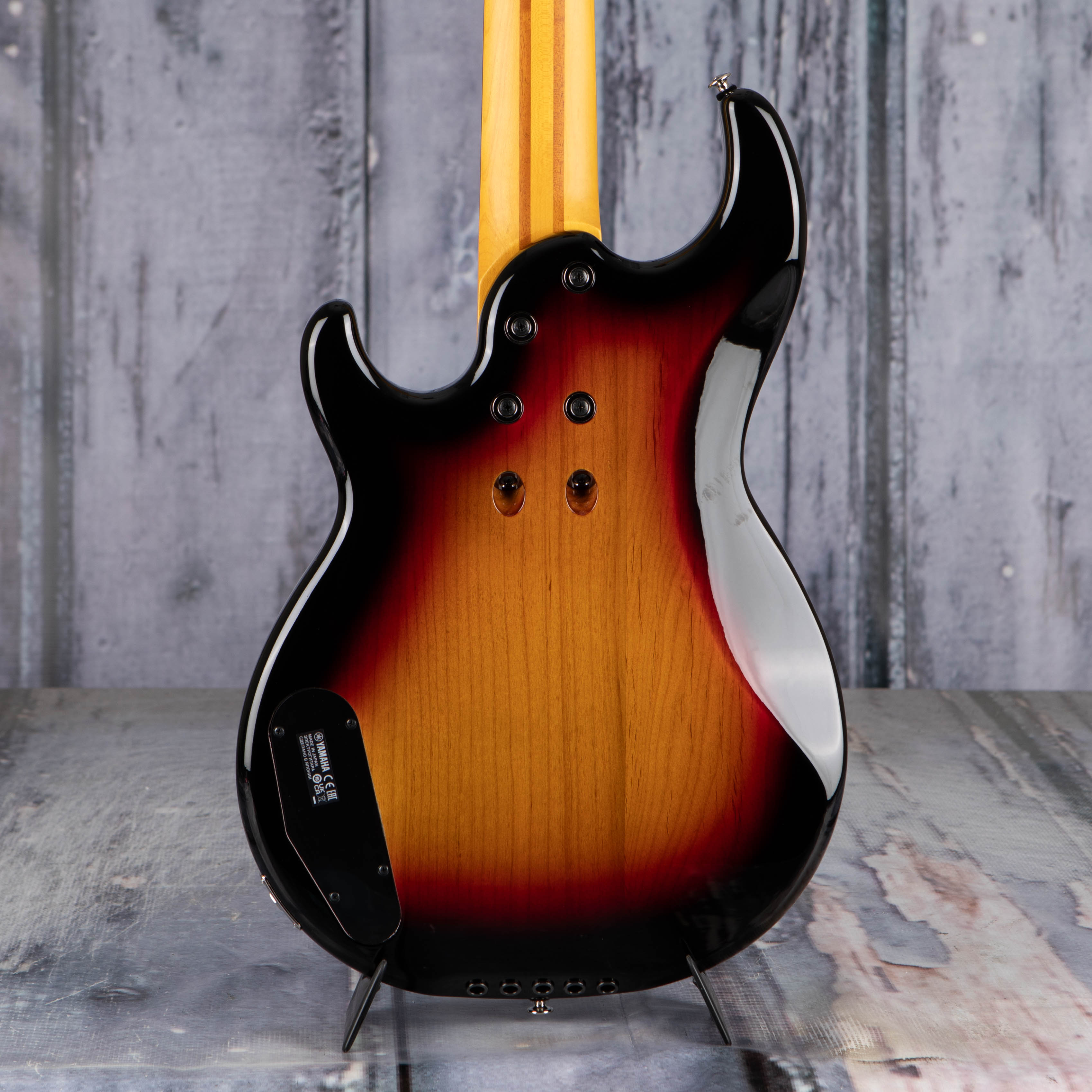 Yamaha Premium BBP35 5-String Electric Bass Guitar, Vintage Sunburst, back closeup