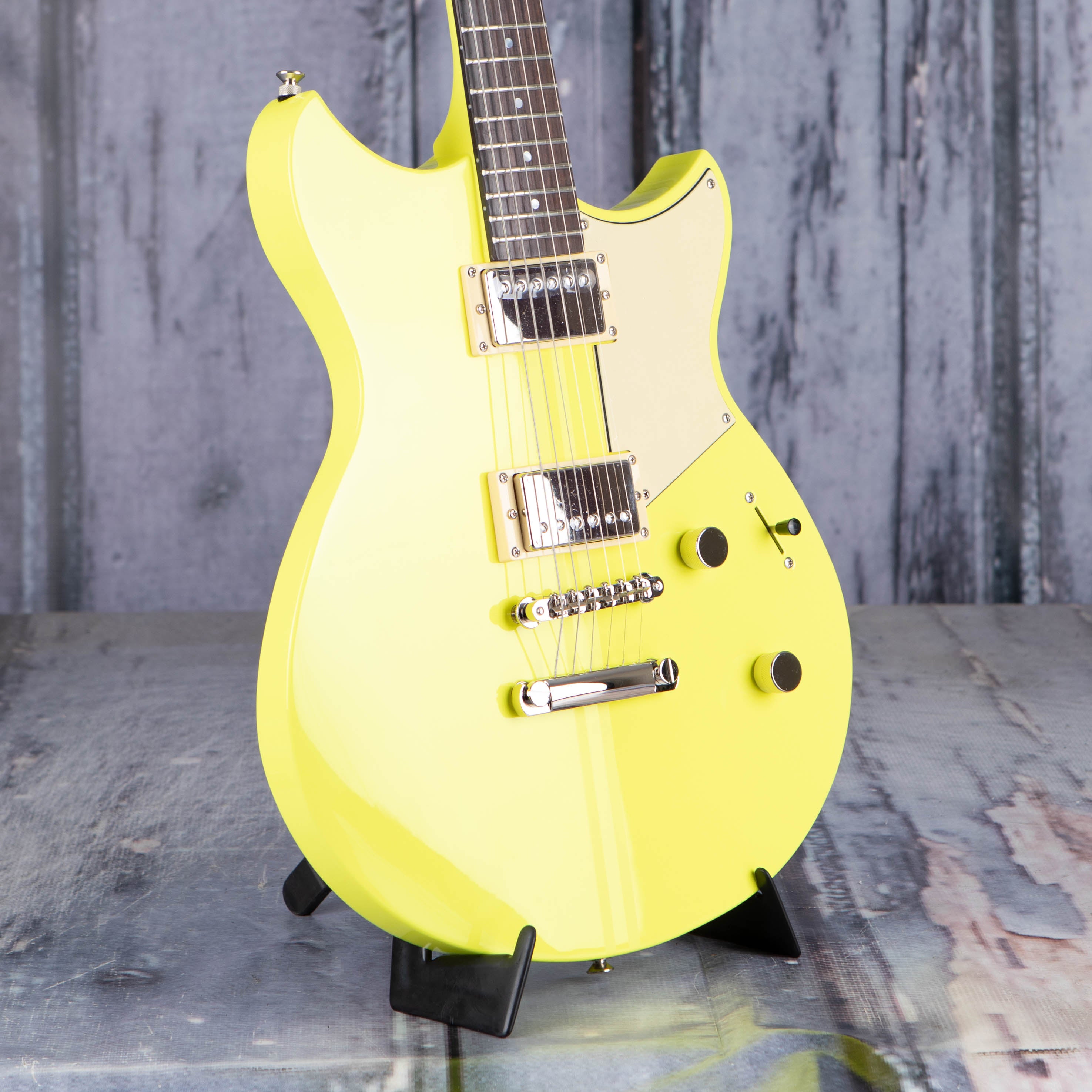 Yamaha Revstar Element RSE20 Electric Guitar, Neon Yellow, angle