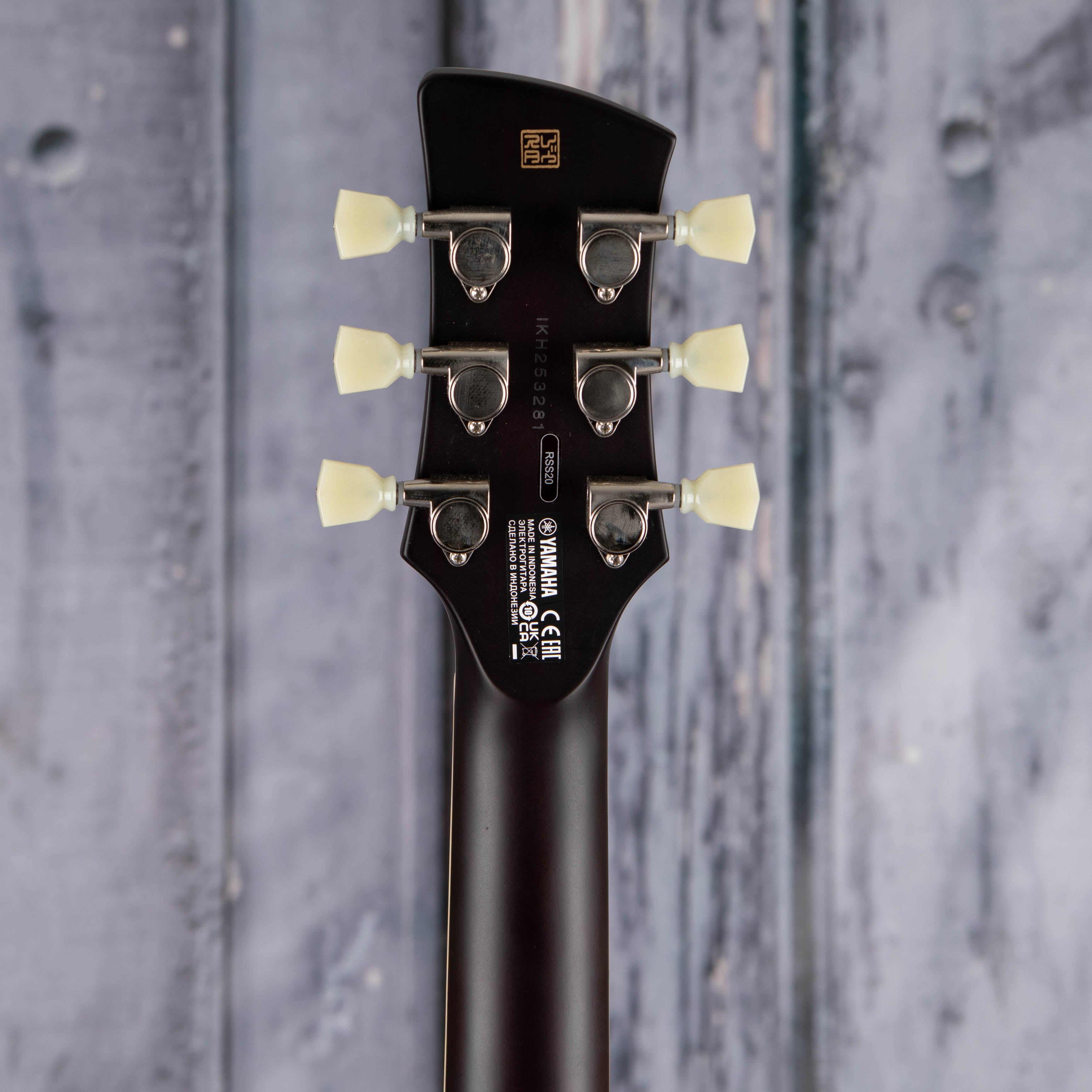 Yamaha Revstar Standard RSS20 Electric Guitar, Black, back headstock