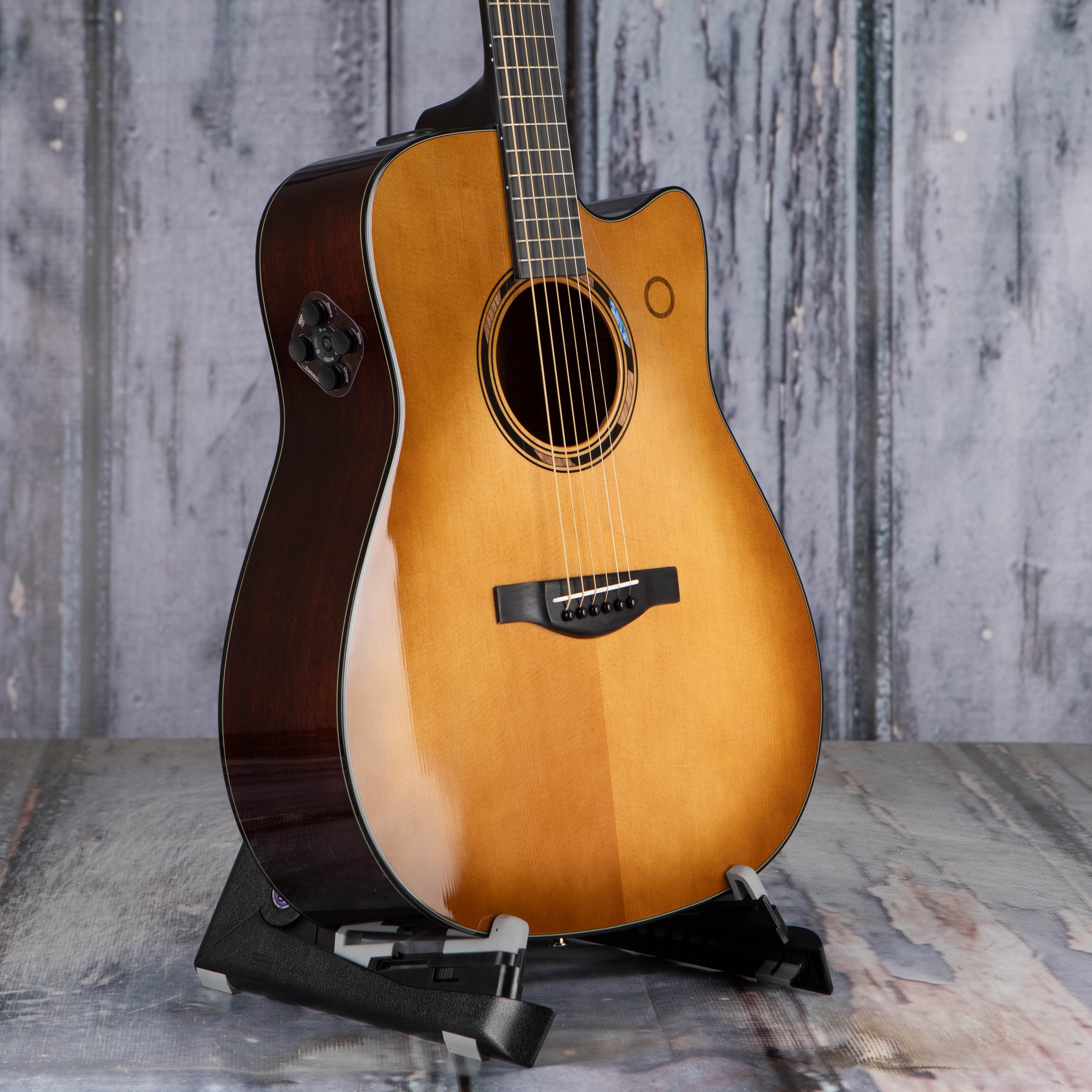Yamaha TAG3 C TransAcoustic Acoustic/Electric Guitar, Sand Burst, angle