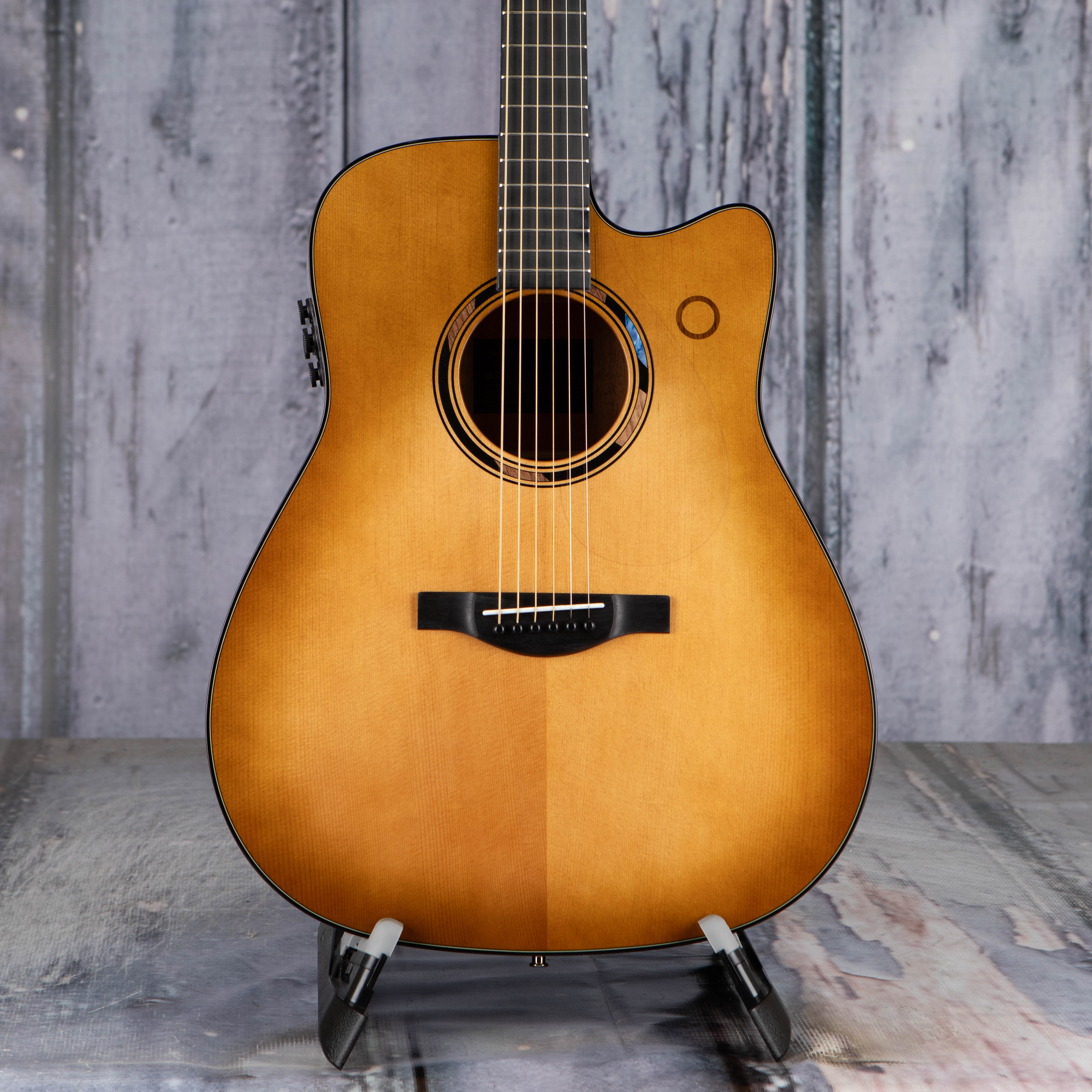 Yamaha TAG3 C TransAcoustic Acoustic/Electric Guitar, Sand Burst, front closeup