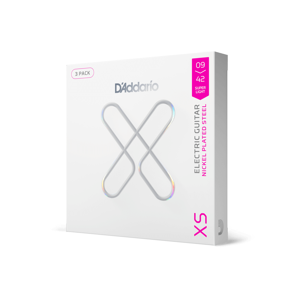 Used D'Addario Super Light Coated Electric Guitar Strings, 09-42, 3-Pack