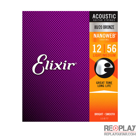 Elixir Light-Medium Acoustic 80/20 Bronze with NANOWEB® Coating