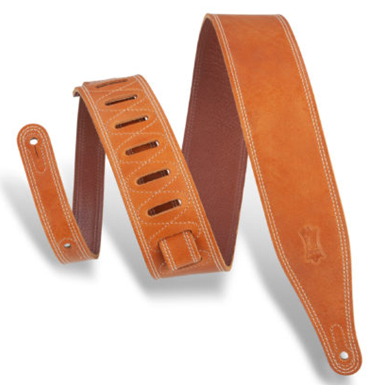 Levy's M17BDS-TAN Butter Double Stitch Guitar Strap, Tan