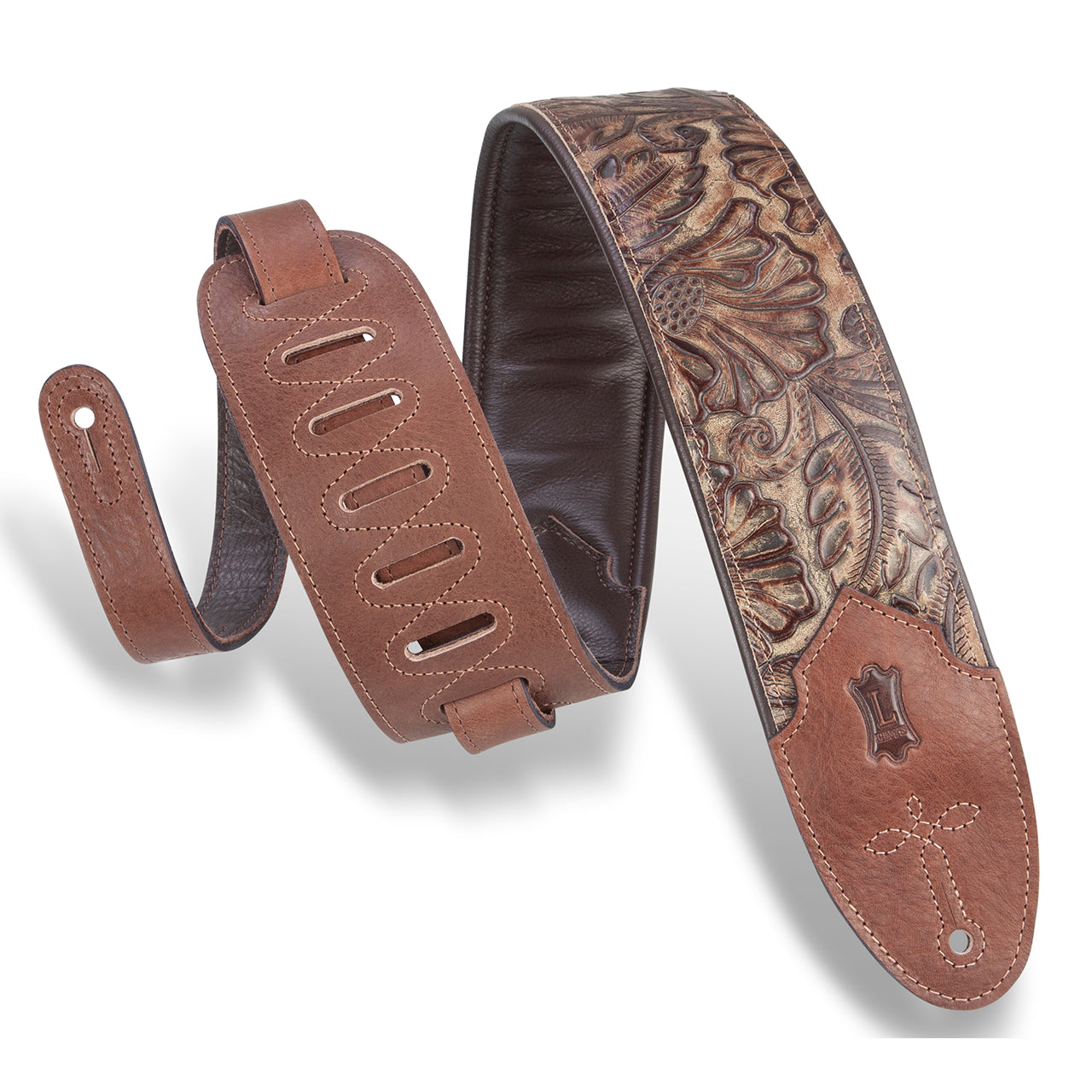 Levy's M4WP-002 Sundance Line Palm Pecan Guitar Strap, Brown