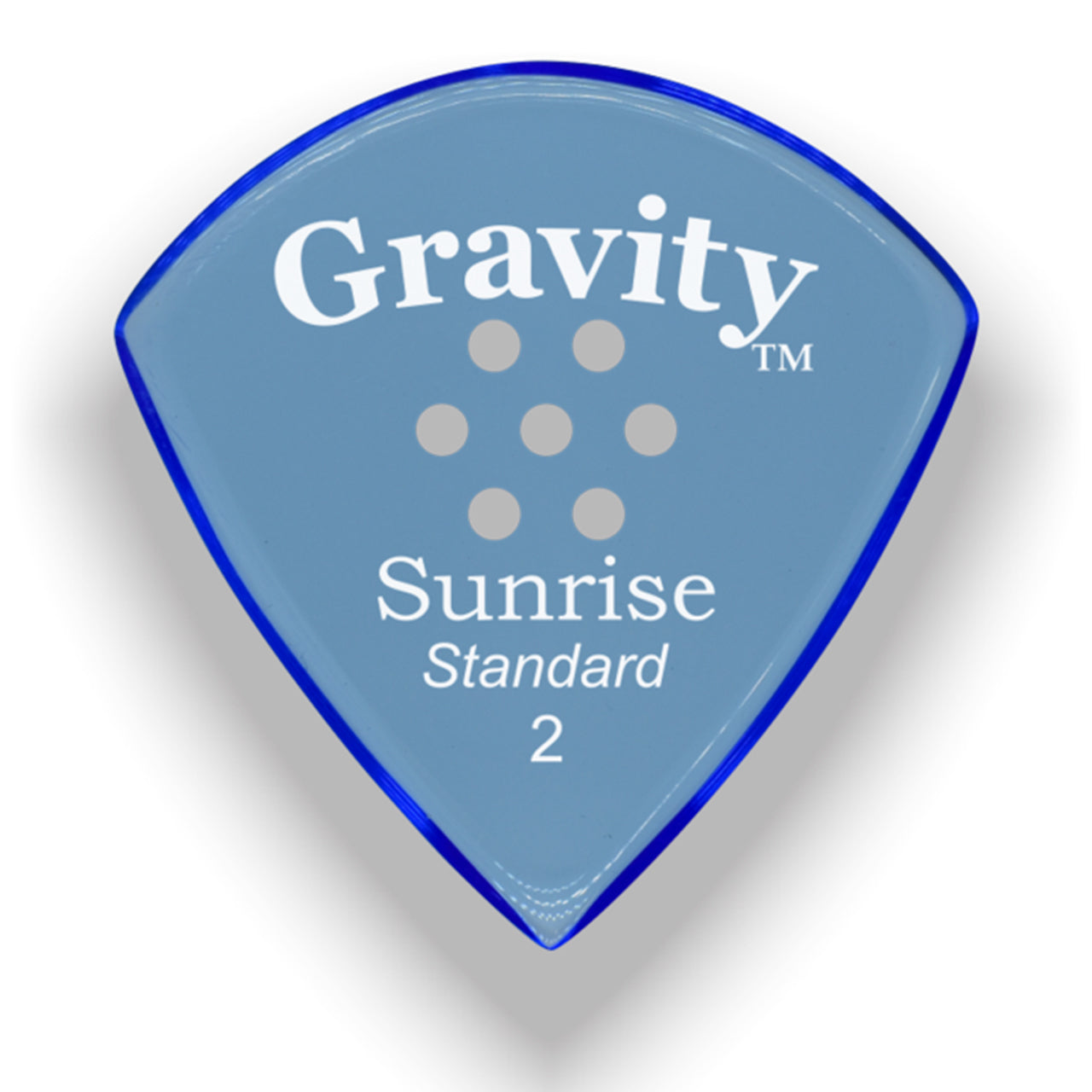 Gravity Picks Sunrise Standard Multi-Hole Polished Guitar Pick, 2mm, Blue