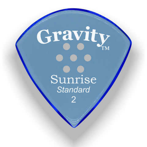 Gravity Picks Sunrise Standard Multi-Hole Polished Guitar Pick, 2mm, Blue