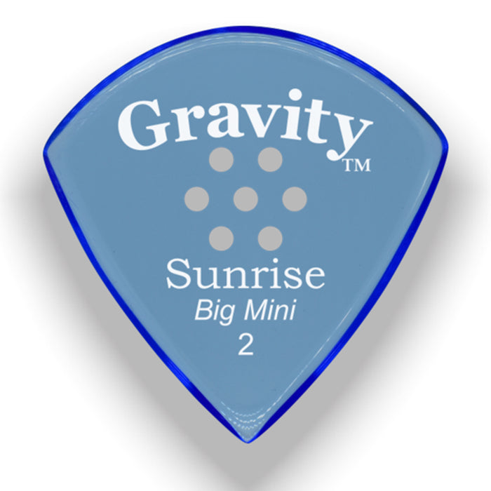 Gravity Picks Sunrise Big Mini Multi-Hole Polished Pick, 2mm, Blue