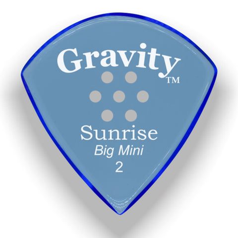 Gravity Picks Sunrise Big Mini Multi-Hole Polished Guitar Pick, 2mm, Blue