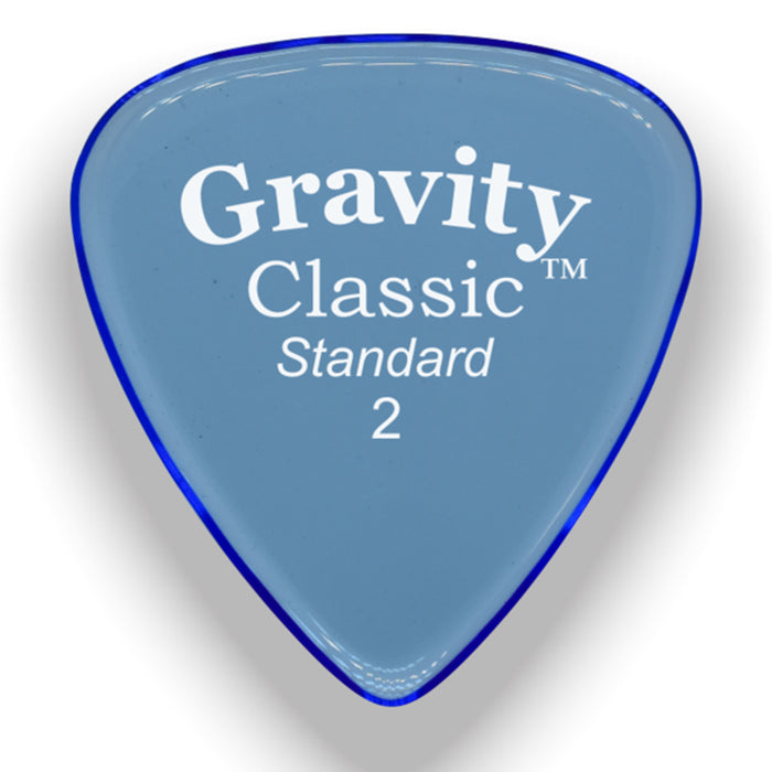 Gravity Picks Classic Standard Polished Pick, 2mm, Blue
