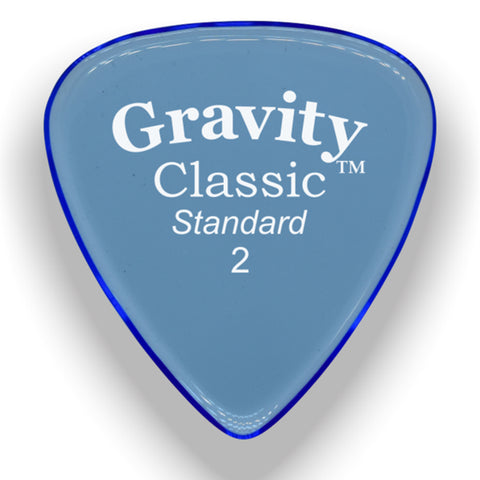 Gravity Picks Classic Standard Polished Guitar Pick, 2mm, Blue