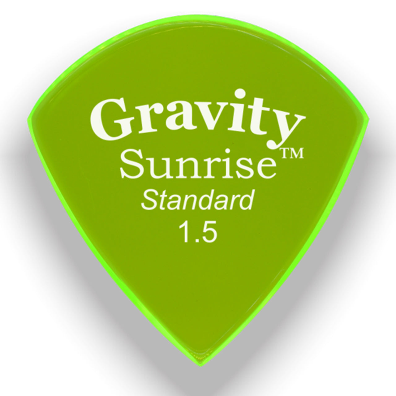 Gravity Picks Sunrise Standard Polished Guitar Pick, 1.5mm, Florescent Green