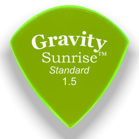 Gravity Picks Sunrise Standard Polished Guitar Pick, 1.5mm, Florescent Green