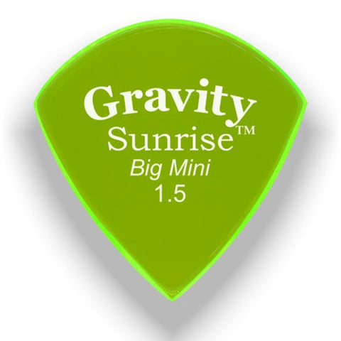Gravity Picks Sunrise Big Mini Polished Guitar Pick, 1.5mm, Florescent Green