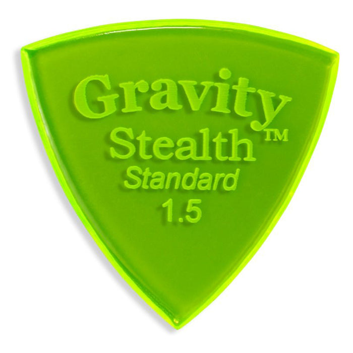 Gravity Picks Stealth Standard Polished Pick, 1.5mm, Florescent Green