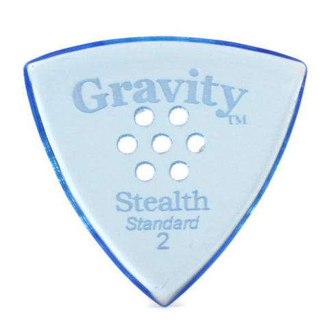 Gravity Picks Stealth Standard Polished Multi-Hole Guitar Pick, 2mm, Blue