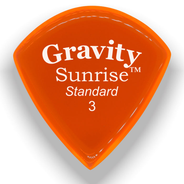 Gravity Picks Sunrise Standard Polished Pick, 3mm, Orange