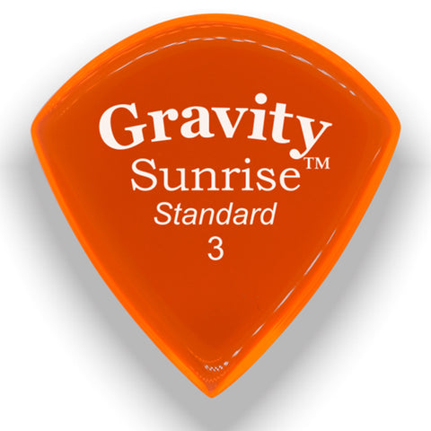 Gravity Picks Sunrise Standard Polished Guitar Pick, 3mm, Orange