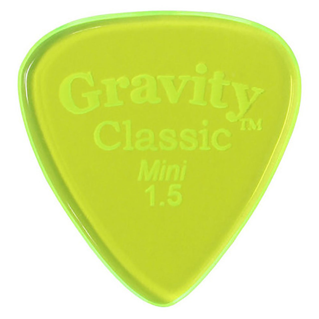 Gravity Picks Classic Mini Polished Guitar Pick, 1.5mm, Florescent Green