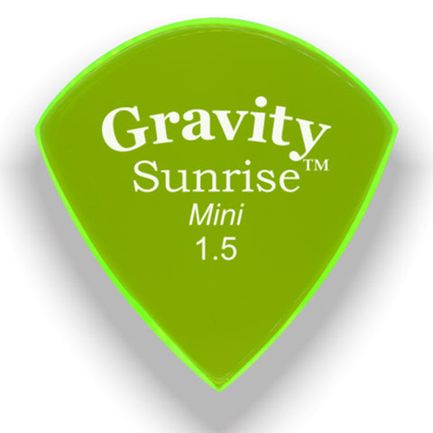 Gravity Picks Sunrise Mini Polished Guitar Pick, 1.5mm, Florescent Green