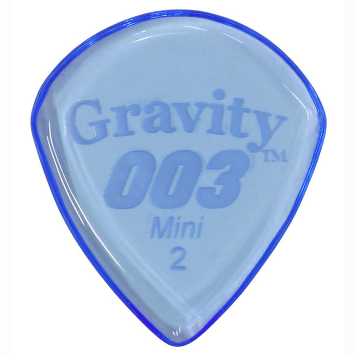 Gravity Picks 003 Jazz III Mini Pick, 2mm, Blue