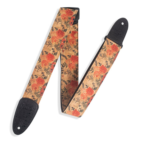 Levy's MX8-001 Specialty Series Cork Guitar Strap, Wildflower