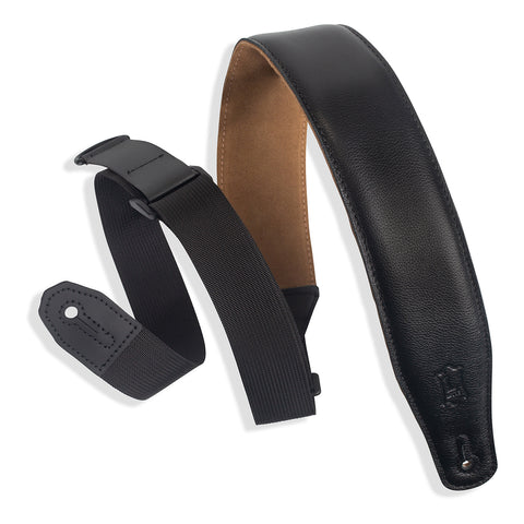 Levy's MRHGS-BLK Specialty Series Right Height Garment Padded Guitar Strap, Black