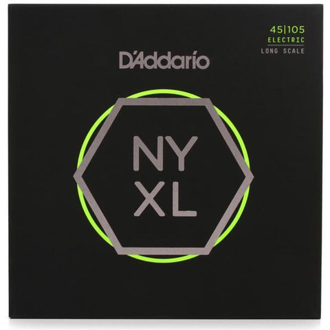 D'Addario NYXL45105 Carbon Steel Strings, Light Top/Medium Bottom, 45-105, Long Scale