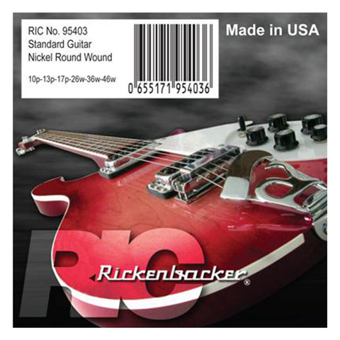 Rickenbacker 95403 Nickel Round Wound Standard Electric Guitar Strings, 10p-46w