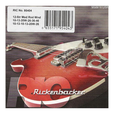 Rickenbacker 95404 Medium Round Wound 12-String Electric Guitar Strings, 10p-46w/10p-26w