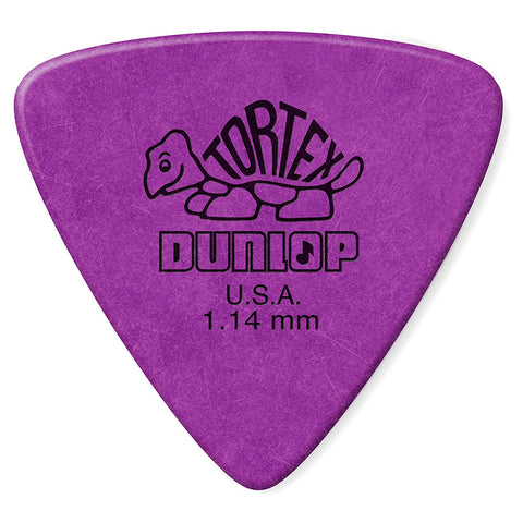 Dunlop 431P1.14 Tortex Triangle 6 Guitar Pick Pack, 1.14mm, Purple