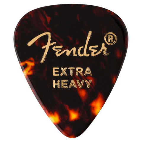 Fender 351 Shape Classic 12 Guitar Pick Pack, Extra Heavy, Tortoise Shell