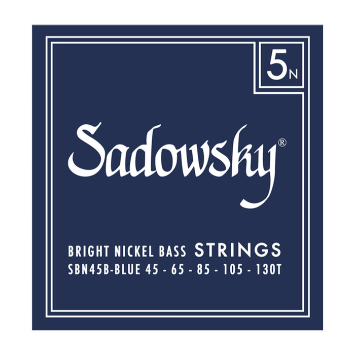 Sadowsky Blue Label Bright Nickel 5-String Taperwound Bass Strings, 45-130T