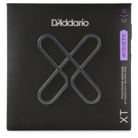 D'Addario XT Acoustic Phosphor Bronze Guitar Strings, 11-52