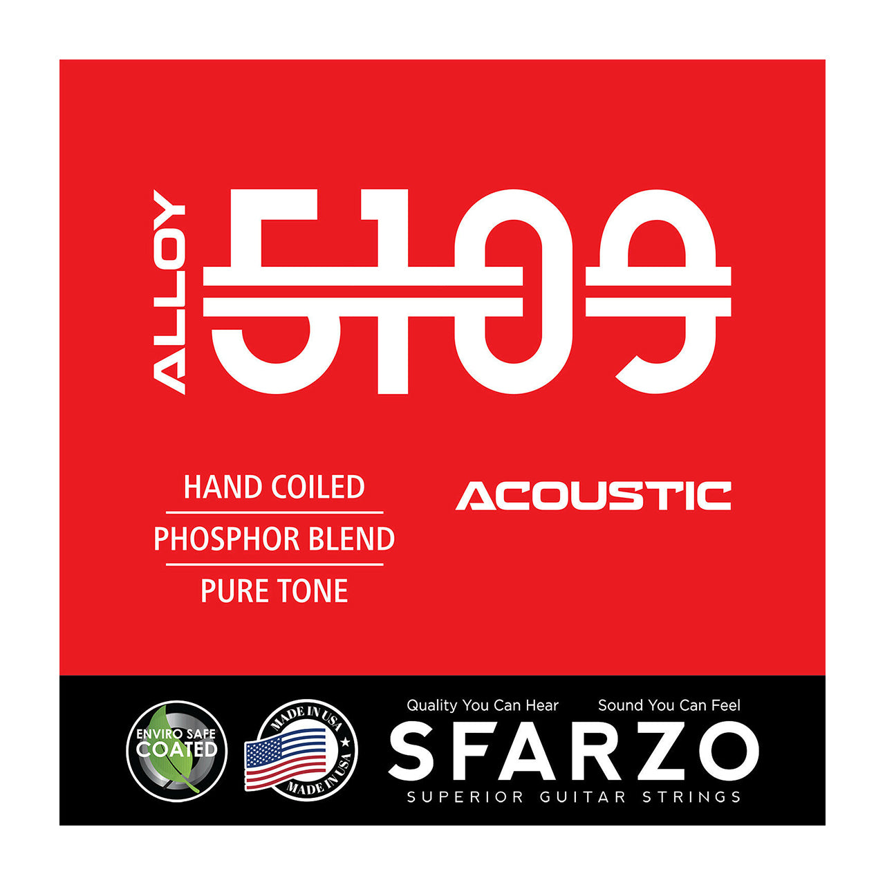 Sfarzo Alloy 5109 Premium Made Acoustic Guitar Strings, 13-56
