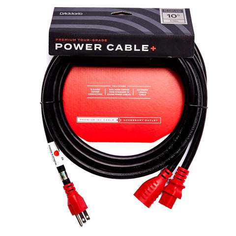 D'Addario PW-IECPB-10 IEC to NEMA Plug Power Cable+, 10ft