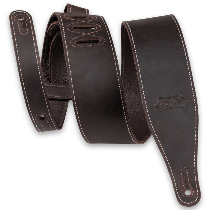 Levy's M17BAS-DBR Pull-Up Butter Leather Strap, Dark Brown