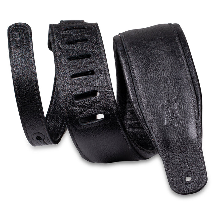 Levy's M26GP-BLK-BLK Garment Leather Strap, Black w/ Black Backing