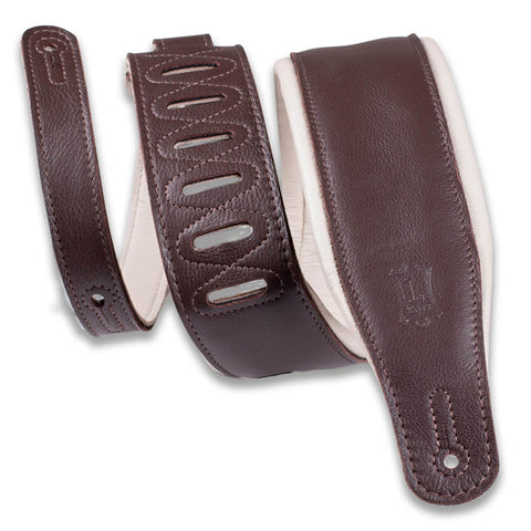Levy's M26GP-DBR-CRM Garment Leather Strap, Dark Brown & Cream