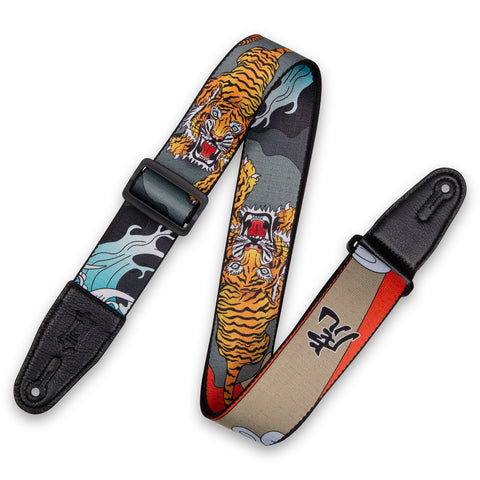 Levy's MPD2-124 Polyester Guitar Strap, Japanese Traditional Tiger