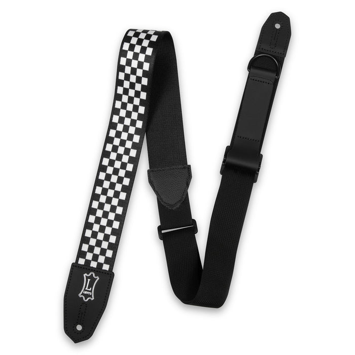 Levy's MPRH-28 Right Height Sublimation Strap, Black & White Checkered