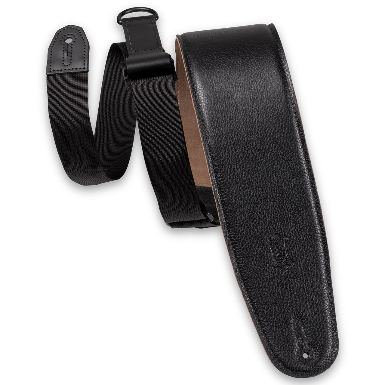 Levy's MRH4GF-BLK Right Height Garment Leather Bass Strap, Black