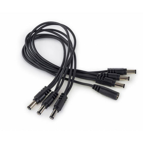 RockBoard Flat Daisy Chain 6 Output Straight Power Cable, Black