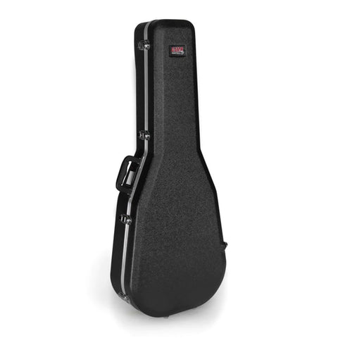 Gator Deluxe Lightweight ABS Molded Hardshell Parlor Acoustic Guitar Case, Black