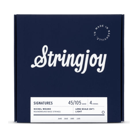 Stringjoy Light Top / Heavy Bottom Nickel Wound Long Scale Electric Bass Strings, 45-105