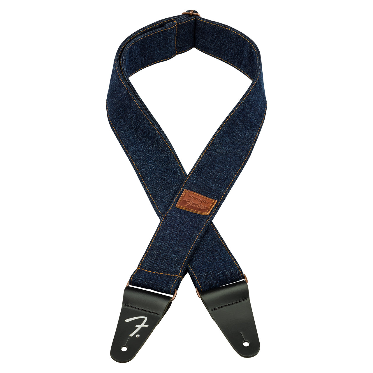 Fender X Wrangler Ripped Paisley Denim Guitar Strap, Dark Indigo