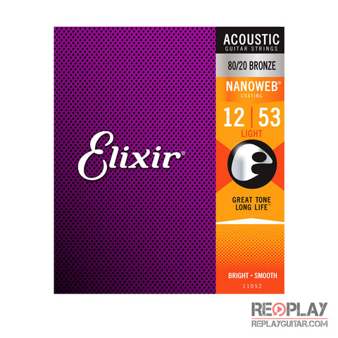 Elixir Light Acoustic 80/20 Bronze with NANOWEB® Coating