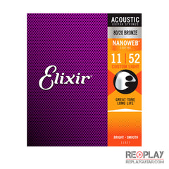 Elixir Custom Light Acoustic 80/20 Bronze with NANOWEB® Coating