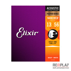 Elixir Medium Acoustic Phosphor Bronze with NANOWEB® Coating