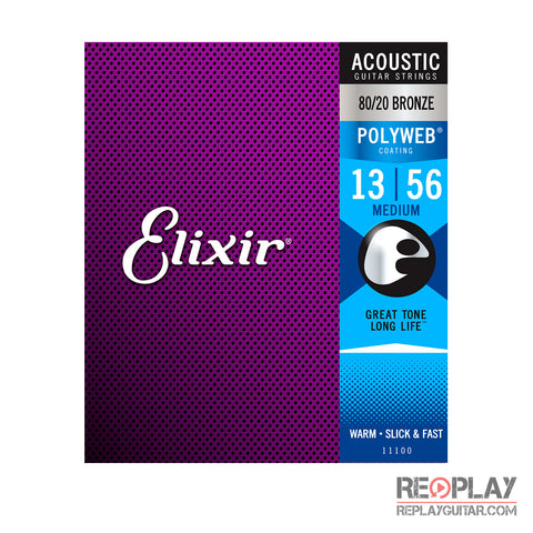 Elixir Medium Acoustic 80/20 Bronze with POLYWEB® Coating